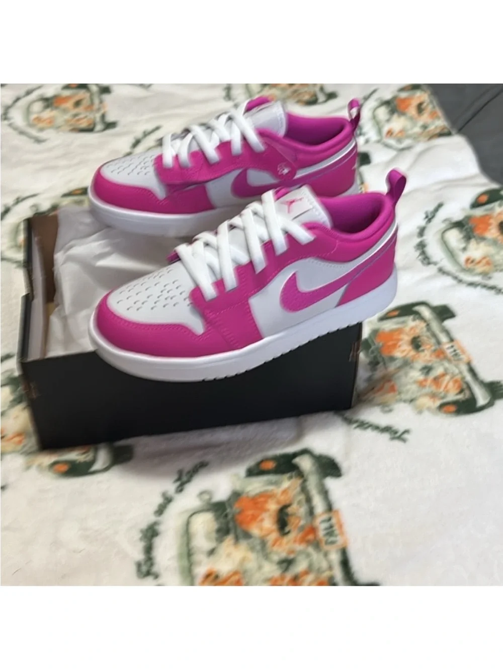 Jordan Kids' White and Pink Low-Top Sneakers